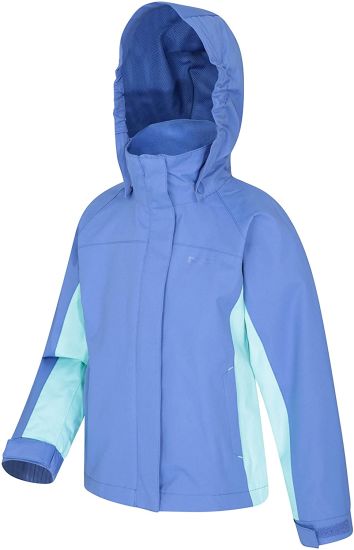 Kids Waterproof Jacket - Taped Seams Children Rain Coat Adjustable Cuffs Pockets - for Boys & Girls - Winter Camping Walking