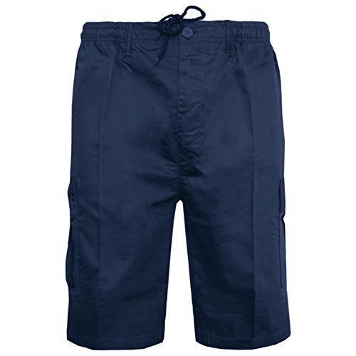 Plain Shorts Cargo Combat Casual Summer Beach Sports Fashion Poly Cotton Travel Pockets Work Short Elasticated Waist Lightweight Half Pants