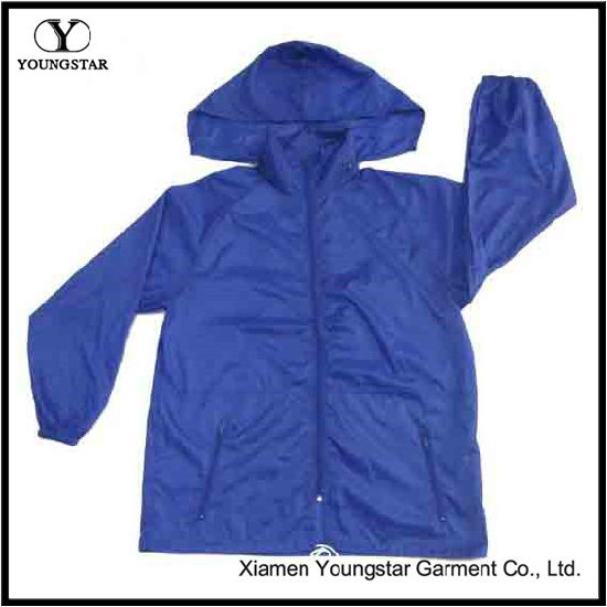 Waterproof Hooded Mens Navy Blue Windbreaker Rain Jacket