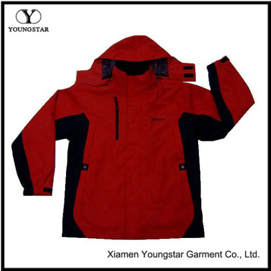 Mens Red and Black Outdoor Windbreaker Winter Jacket
