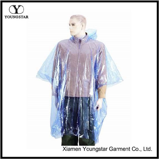 PE Transparent Lightweight Rain Poncho / PE Motorcycle Raincoat
