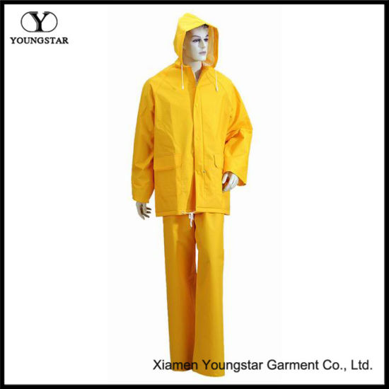 Waterproof PVC Rain Suit Yellow Raincoats Rain Jackets for Men Women