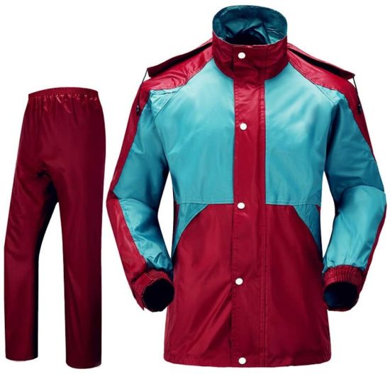 Raincoats Waterproof Clothing Men Cycling Rainwear (Jacket & Trouser Suit) for Outdoor Motorbike Camping Travel PVC