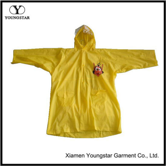 Wholesale Toddler Boys Waterproof Raincoat PVC Children Yellow Raincoat