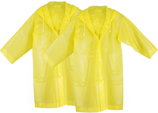 Kids Rain Coat Waterproof Rain Poncho Outdoor Rainwear Jacket with Hood and Sleeves for Children 2 Pack