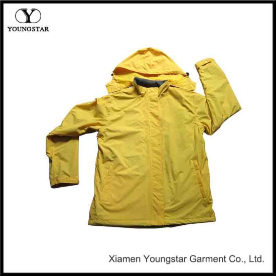 Windbreaker Ladies Yellow Waterproof Hooded Jacket