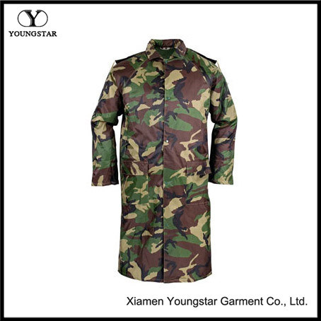 Waterproof Camouflage PVC Military Raincoat for Army
