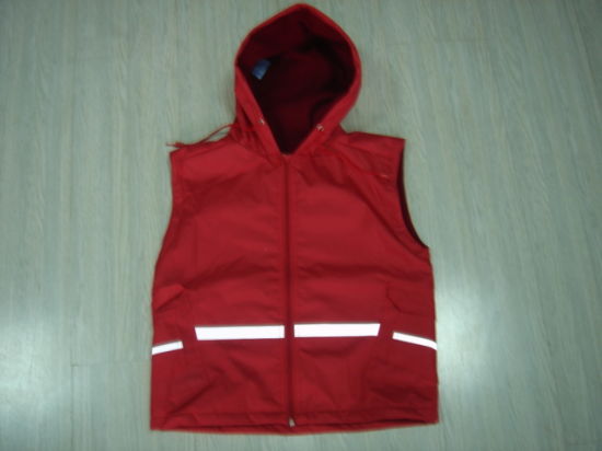 Safety Reflective Red Rain Vest Jacket Fashionable Rain Coats