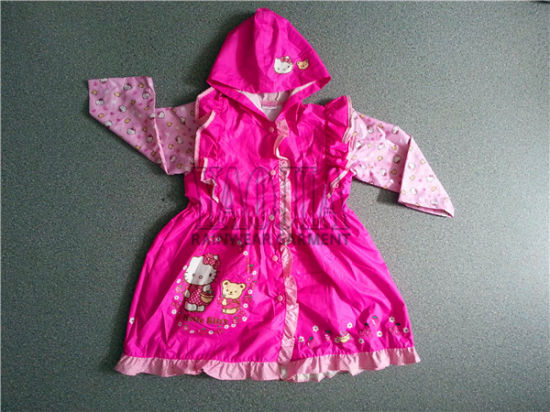 Popular Pretty Rain Jacket for Student Girls