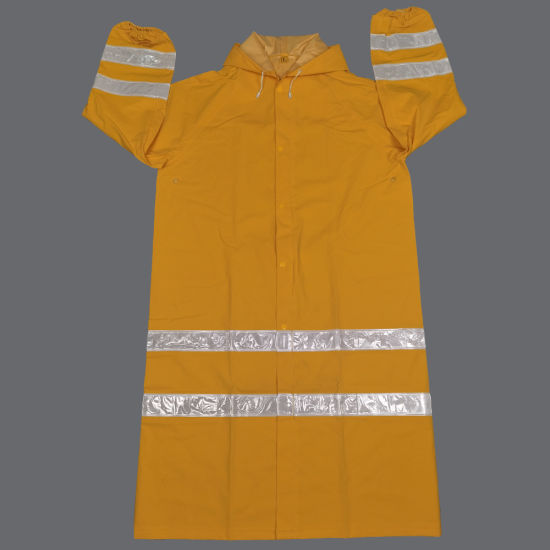 Yellow Reflective Raincoat Poncho Eye-Catching Protective Clothing [New]