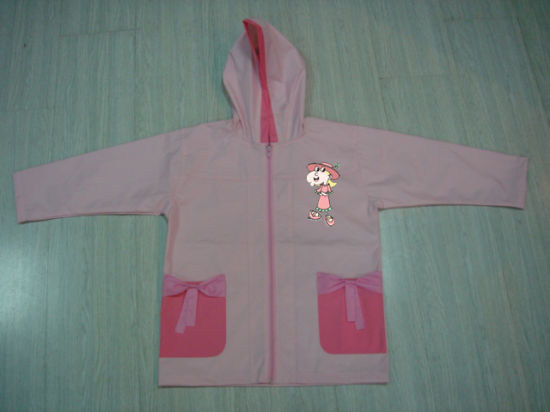 Pink Summer Hiking Thin Rain Jacket for Toddler Girls with Hood