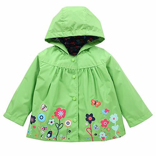 Long Sleeve Raincoat Waterproof Windbreak Coat Kids Stylish Floral Printed Hoode Outerwear Children Clothing Outfits Jacket