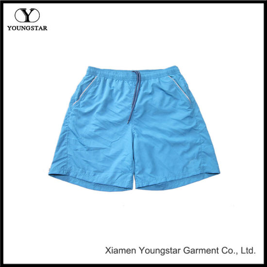 Blue Board Shorts Men′s Shorts Swim Trunks with Reflective Pockets