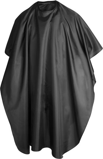 Black Full Length Cape Waterproof Unisex Professional Barbers/Hairdressers Gown for Hair Styling, Cuts and Colours Rain Coat