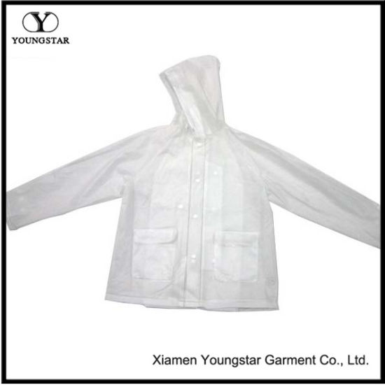 Clear Transparent PVC Rain Jacket Womens Lightweight Ladies Rainwear