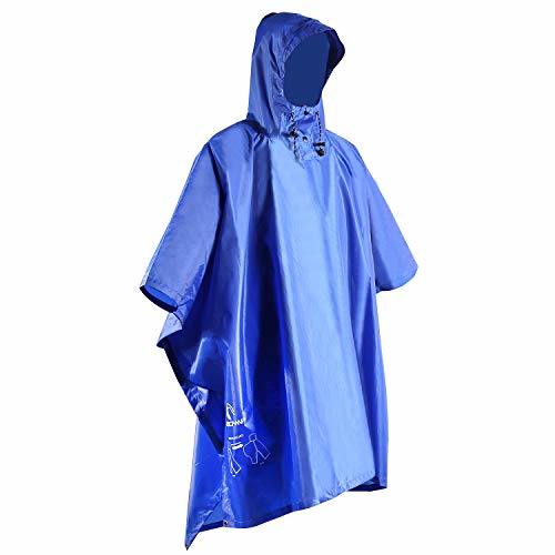 Rain Poncho for Adult, Plus Size Rain Coat with Hoods and Sleeves for Men Women Camping Hiking Cycling
