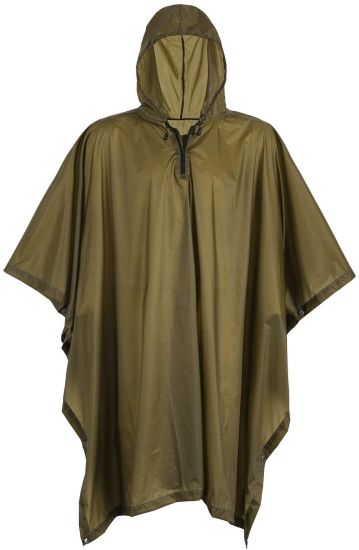 Multicam Poncho, Lightweight Military Style Raincoat, Ripstop Rain Poncho (Coyote Brown)