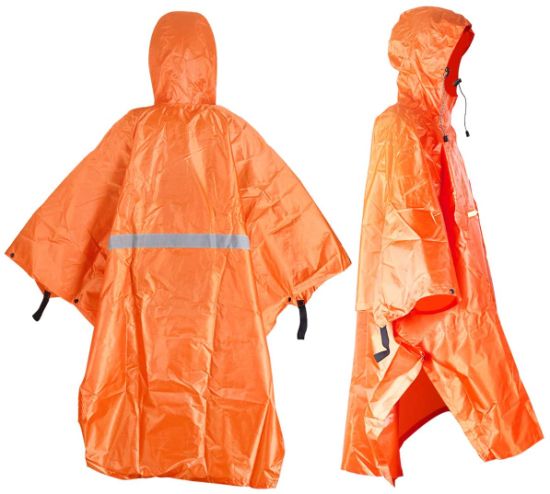 Rain Cape Waterproof Rain Coat Multi Function Raincoat Fits Male and Female Tent Ground Sheet Mat for Hiking
