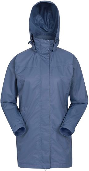 Womens Winter Long Jacket - Waterproof Rain Coat, Zipped Ladies Coat, Taped Seams, Pack Away Hoodie, Casual Jacket - for Autumn Travelling